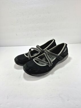 Dansko Hazel Black Suede & Mesh Mary Jane Comfort Shoes Size 8 Sport Cross Strap